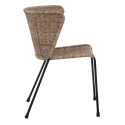 SILLA NATURAL-NEGRO FIBRA NATURAL-METAL 50 X 54 X 77 CM