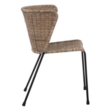SILLA NATURAL-NEGRO FIBRA NATURAL-METAL 50 X 54 X 77 CM