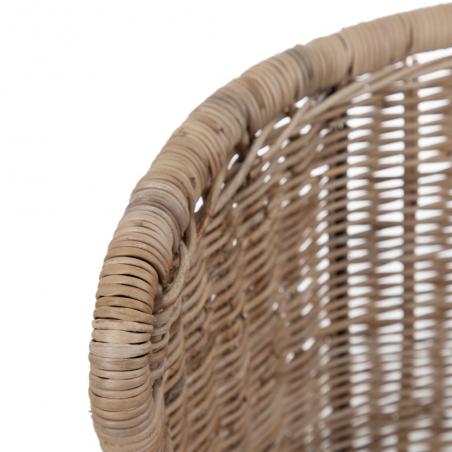 SILLA NATURAL-NEGRO FIBRA NATURAL-METAL 50 X 54 X 77 CM
