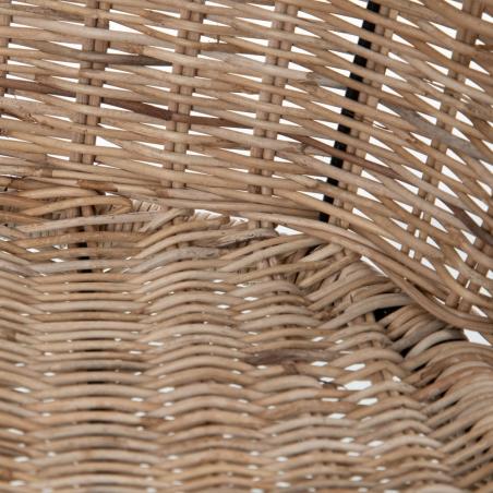 SILLA NATURAL-NEGRO FIBRA NATURAL-METAL 50 X 54 X 77 CM