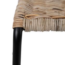 SILLA NATURAL-NEGRO FIBRA NATURAL-METAL 50 X 54 X 77 CM