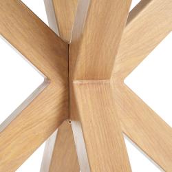 MESA COMEDOR NATURAL CRISTAL-METAL 120 X 120 X 76 CM