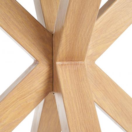 MESA COMEDOR NATURAL CRISTAL-METAL 120 X 120 X 76 CM