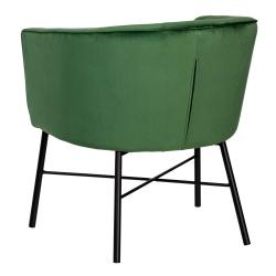 SILLÓN TERCIOPELO VERDE TEJIDO-METAL 69 X 60 X 75 CM