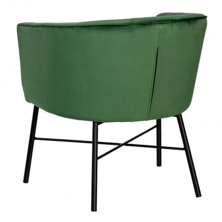 SILLÓN TERCIOPELO VERDE TEJIDO-METAL 69 X 60 X 75 CM