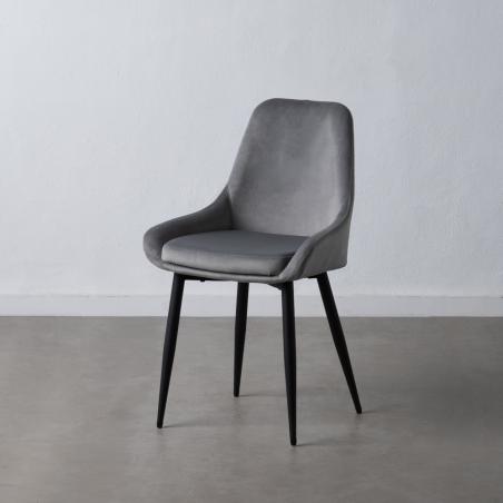 SILLA GRIS HIERRO / POLIESTER SALÓN 50 X 58 X 85 CM
