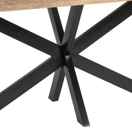 MESA COMEDOR NATURAL-NEGRO MADERA-HIERRO 240 X 100 X 79 CM