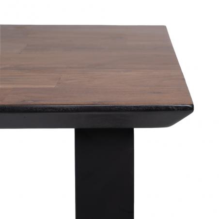 MESA COMEDOR NEGRO-MARRÓN MADERA-HIERRO 160 X 90 X 76 CM