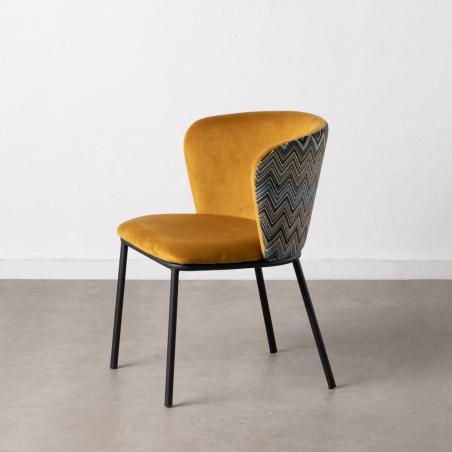 SILLA GEOMÉTRICO MOSTAZA TEJIDO-METAL 58 X 52 X 77 CM