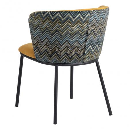 SILLA GEOMÉTRICO MOSTAZA TEJIDO-METAL 58 X 52 X 77 CM