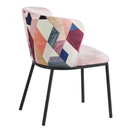 SILLA ABSTRACTO ROSA PALO TEJIDO-METAL 58 X 52 X 77 CM