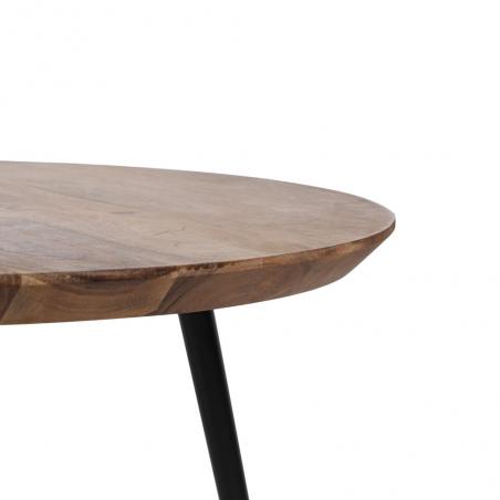 S/3 MESA CENTRO NATURAL MADERA-METAL 50 X 50 X 45 CM
