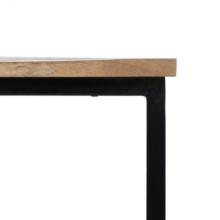 S/2 MESA CENTRO NATURAL MADERA-METAL 60 X 60 X 42 CM
