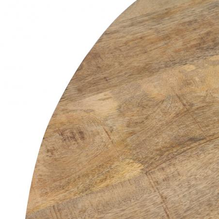 MESA COMEDOR NATURAL-NEGRO MADERA-HIERRO 130 X 130 X 77 CM