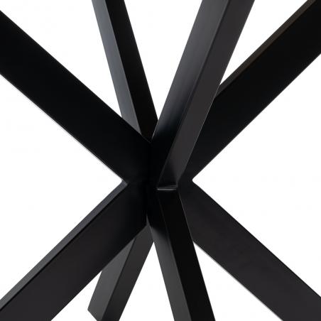 MESA COMEDOR NATURAL-NEGRO MADERA-HIERRO 130 X 130 X 77 CM