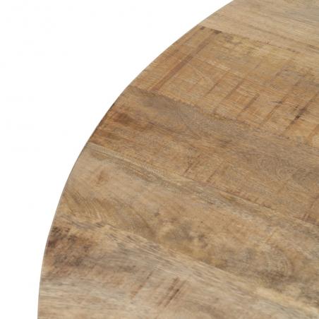 MESA COMEDOR NATURAL-NEGRO MADERA-HIERRO 150 X 150 X 77 CM