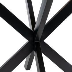 MESA COMEDOR NATURAL-NEGRO MADERA-HIERRO 150 X 150 X 77 CM