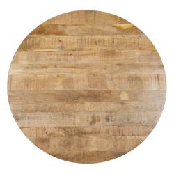 MESA COMEDOR NATURAL-NEGRO MADERA-HIERRO 150 X 150 X 77 CM