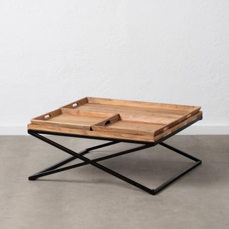 MESA CENTRO NATURAL MADERA DE MANGO 85 X 85 X 39 CM