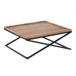 MESA CENTRO NATURAL MADERA DE MANGO 85 X 85 X 39 CM