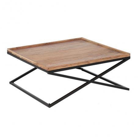 MESA CENTRO NATURAL MADERA DE MANGO 85 X 85 X 39 CM