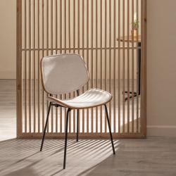 SILLA BEIGE DM-METAL SALÓN 49 X 50 X 80 CM
