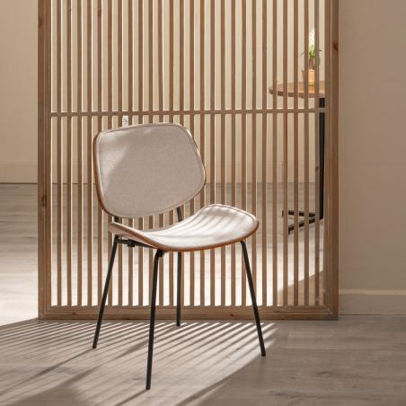 SILLA BEIGE DM-METAL SALÓN 49 X 50 X 80 CM