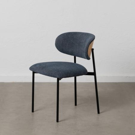 SILLA AZUL TEJIDO-METAL SALÓN 50 X 54 X 73,50 CM
