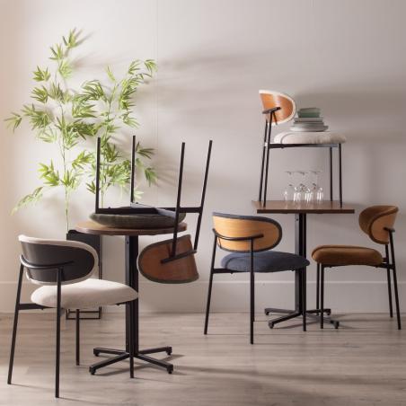 SILLA CREMA TEJIDO-METAL SALÓN 50 X 54 X 73,50 CM