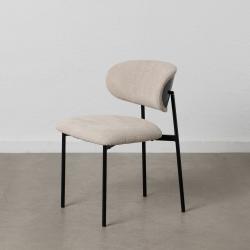 SILLA NEGRO-BLANCO TEJIDO-METAL SALÓN 50 X 54 X 73,50 CM