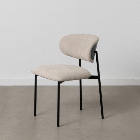 SILLA NEGRO-BLANCO TEJIDO-METAL SALÓN 50 X 54 X 73,50 CM