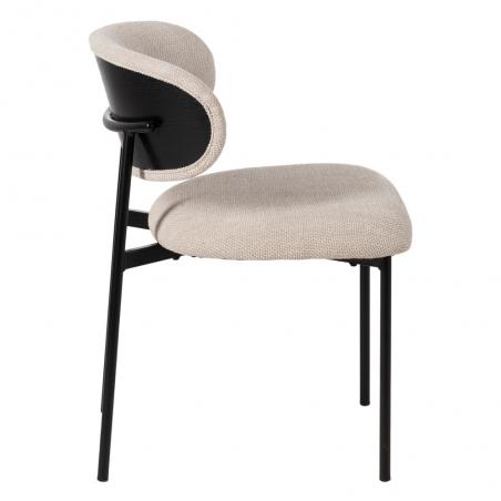 SILLA NEGRO-BLANCO TEJIDO-METAL SALÓN 50 X 54 X 73,50 CM