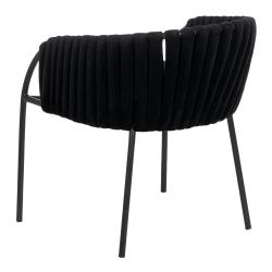 SILLA NEGRO TEJIDO-METAL SALÓN 60 X 49 X 70 CM