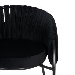 SILLA NEGRO TEJIDO-METAL SALÓN 60 X 49 X 70 CM