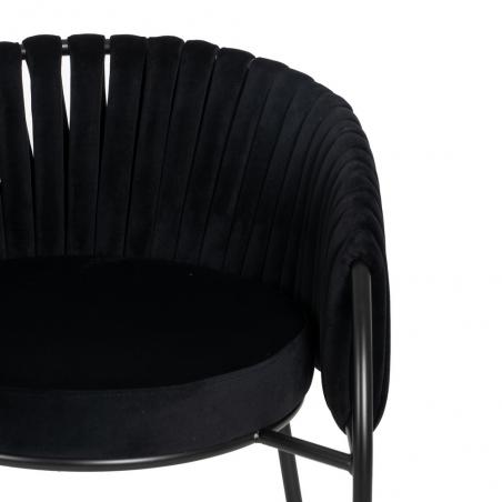 SILLA NEGRO TEJIDO-METAL SALÓN 60 X 49 X 70 CM
