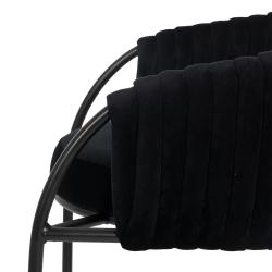 SILLA NEGRO TEJIDO-METAL SALÓN 60 X 49 X 70 CM