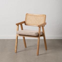 SILLA BRAZOS NATURAL MADERA / FIBRA 56 X 55 X 81 CM