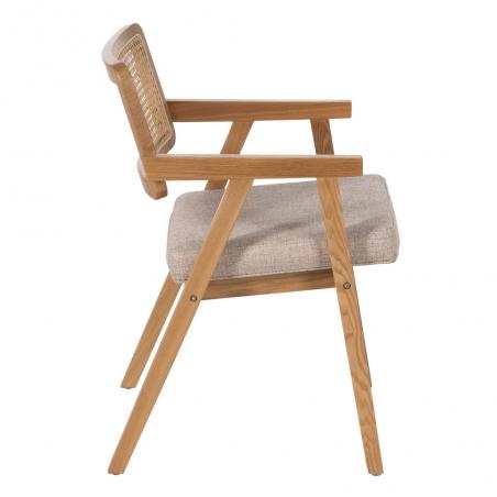 SILLA BRAZOS NATURAL MADERA / FIBRA 56 X 55 X 81 CM