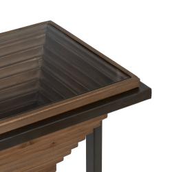 CONSOLA NATURAL-NEGRO MADERA-METAL 134 X 32 X 83 CM