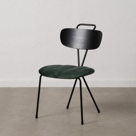 SILLA VERDE TEJIDO-METAL DECORACIÓN 47,50 X 61 X 85 CM