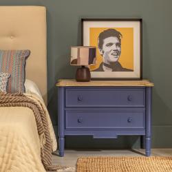MUEBLE AUXILIAR AZUL MADERA 80 X 45 X 60 CM