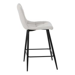 TABURETE CREMA TEJIDO-METAL SALÓN 45 X 55 X 92 CM