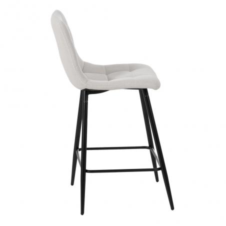 TABURETE CREMA TEJIDO-METAL SALÓN 45 X 55 X 92 CM