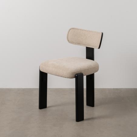 SILLA NEGRO-BLANCO MADERA 52 X 53 X 77 CM