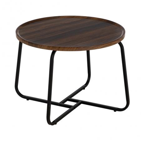 MESA CENTRO MARRÓN DM-METAL SALÓN 60 X 60 X 45 CM