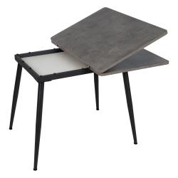 MESA EXTENSIBLE GRIS METAL-MADERA PAX 90 X 60 X 75 CM