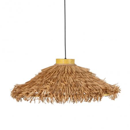 LÁMPARA TECHO FIBRA NATURAL ILUMINACIÓN 67 X 67 X 22 CM