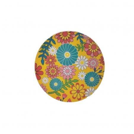 PLATO AMARILLO FLORES  20CM