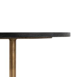 MESA CENTRO NEGRO-ORO HIERRO / MÁRMOL 55 X 55 X 38 CM