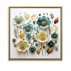 LIENZO 40 x 40 FLORA AZUL